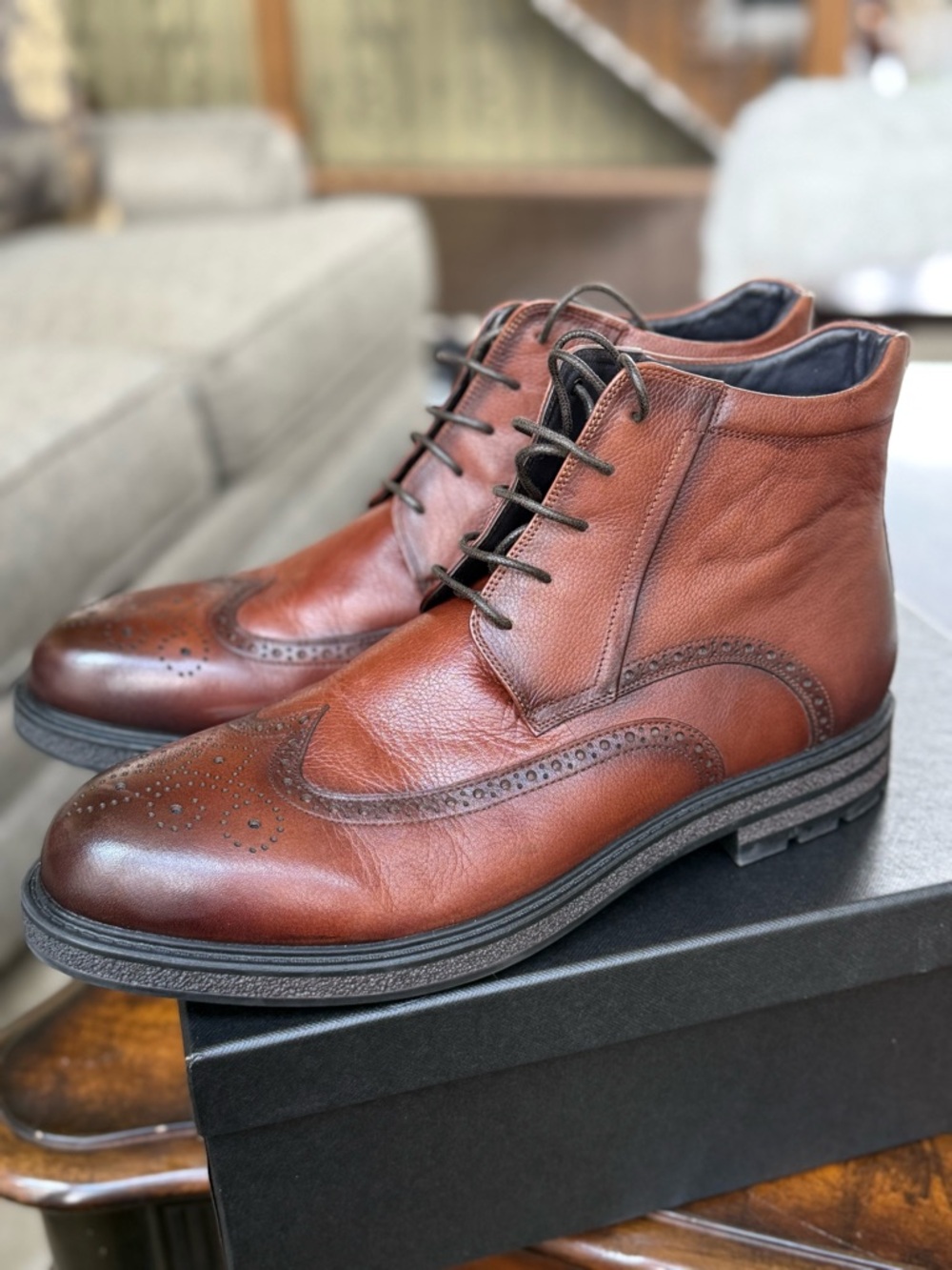 Men's Zanzara Drogo fashion boot in the color Cognac, size 11.5.